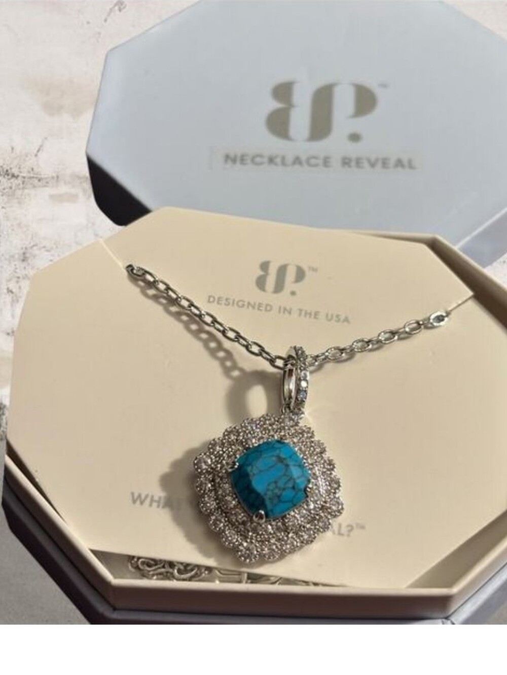Bomb Party Silver Pendant Necklace with Turquoise Stone